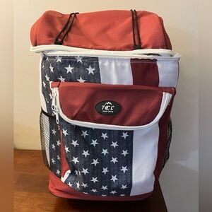 TCL Cool Carry Insulated Rolling Cooler Americana Travel Beach Lake 18” Flag